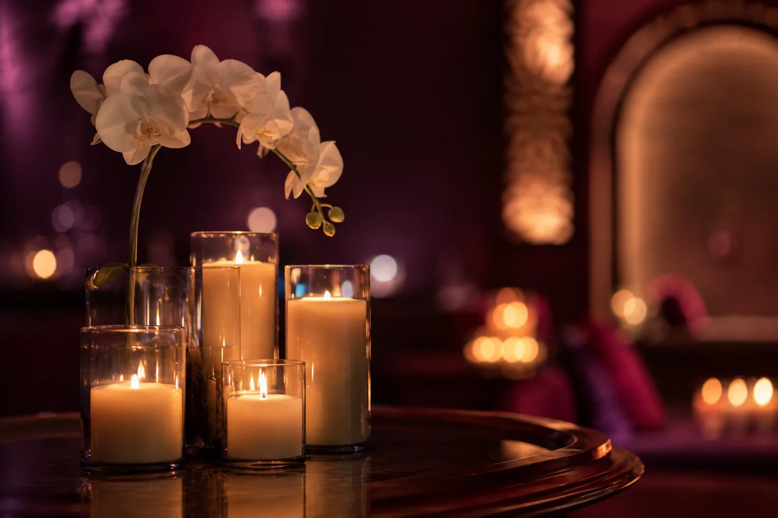 Mum ve orkide düzeni — Lila Spa, Zeytinburnu misafirlerine hizmet veren salon